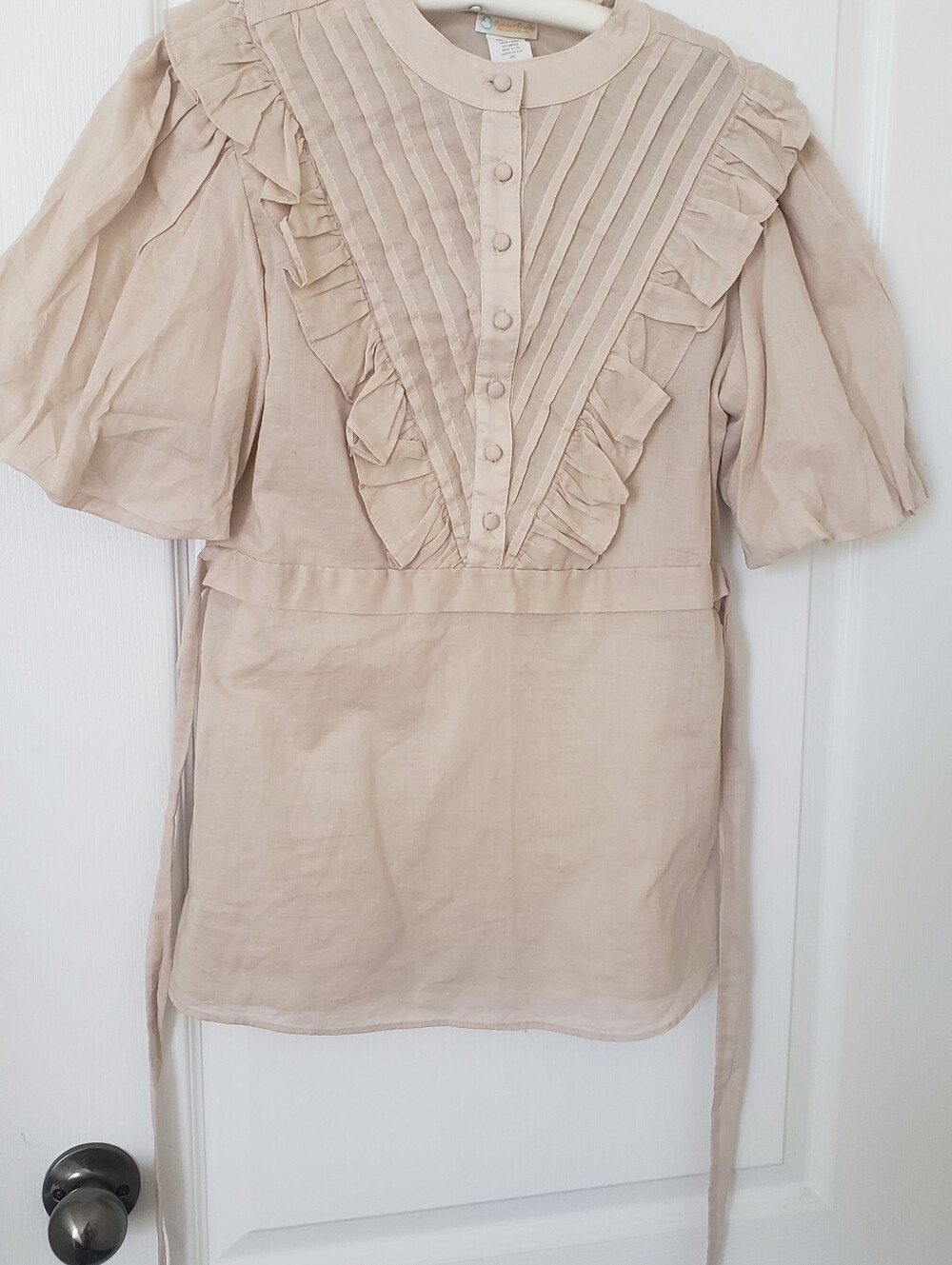 Rubber Ducky Productions, Inc. Cream Pintuck Ruffle Blouse